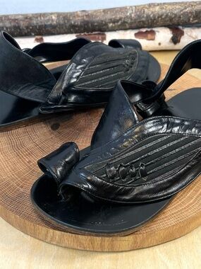 Handmade Greek Leather Convertible Sculptural Sandals 42 / US 9